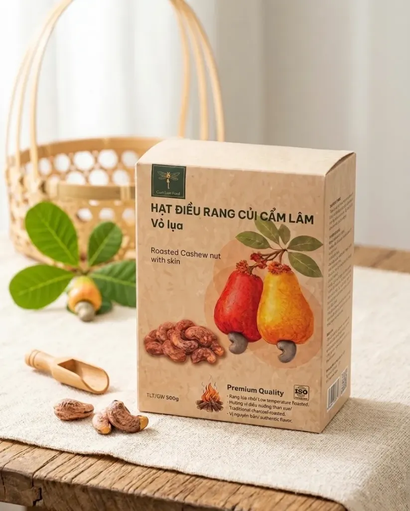 紙盒真空包帶皮碳烤腰果 500g/包