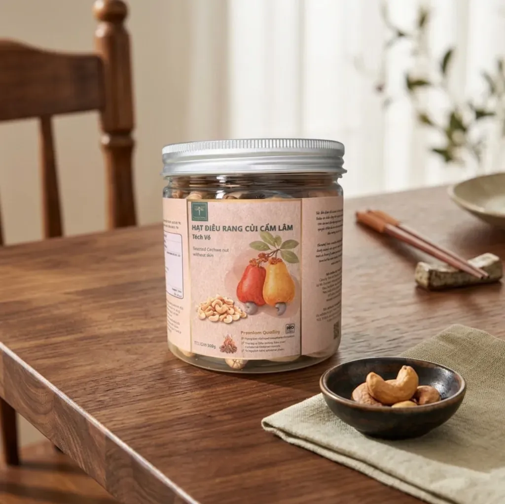 300g hạt Điều Rang Củi Tách Vỏ – Nhân To, Giòn Bùi, Ăn Là Ghiền